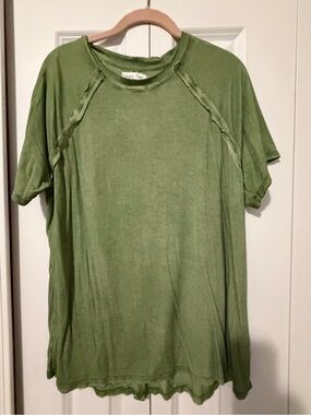 NWOT Grace & Lace Olive Green Crewneck Tee